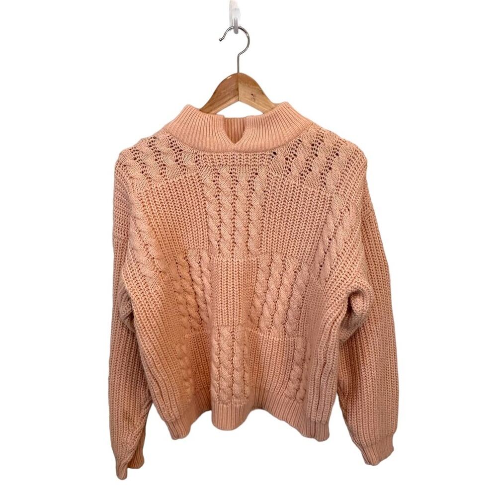 Vintage The American Line by Stefano Peach Cropped Cable Knit Sweater Medium